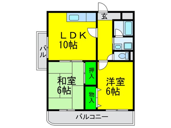 グロワール北花田の物件間取画像